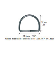 D-RING - Stainless Steel - 61.5x52mm - VR-AMC-D-RING - AZZI SUB 